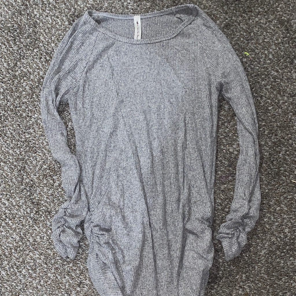 Taupe Long Sleeve Ribbed Maternity Top